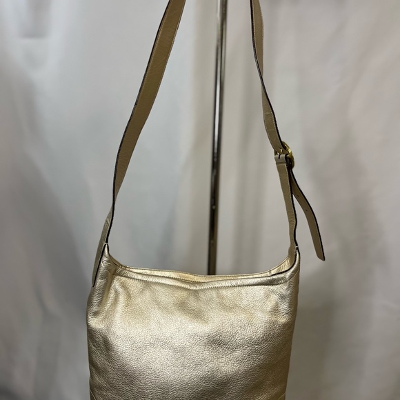 Coach gold crossbody bag.  Adjustable strap. - Picture 7 of 12